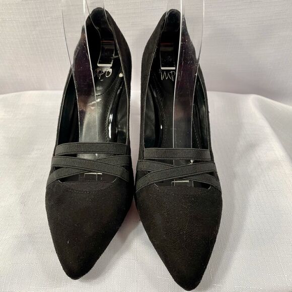 BLACK SUEDE 3.5” HEEL TELYA by IMPO SIZE 7 - Picture 3 of 6